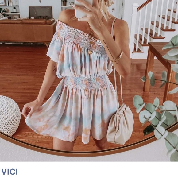 VICI- tie dye off the shoulder dress - Picture 2 of 9